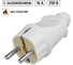 Вилка TDM ELECTRIC прямая, с заземлением, белая, 16А, 250В, серии "Народная" SQ1806-0403 3