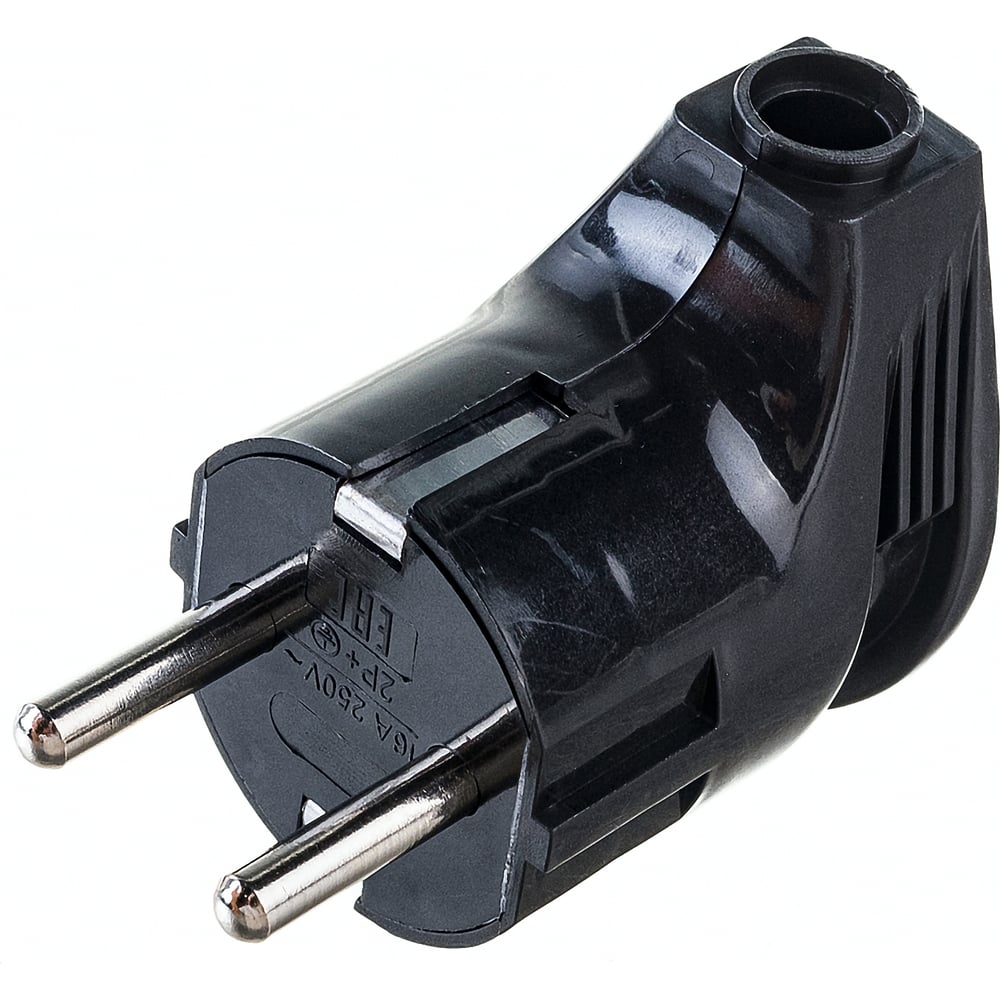 Угловая вилка STEKKER с заземлением PPG16-46-202, пластик, 250В, 16A ...