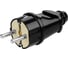 Прямая вилка TDM ELECTRIC с заземлением, черная 16А, 250В, серии "Народная" SQ1806-0404 2