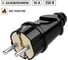 Прямая вилка TDM ELECTRIC с заземлением, черная 16А, 250В, серии "Народная" SQ1806-0404 3