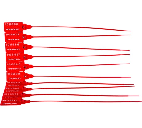 Номерная пластиковая пломба ТПК Технологии Контроля Универсал 220 (Цвет:красный) 1000 шт. 24158