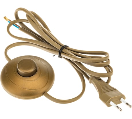 Кабель с ножным выключателем и евровилкой duwi 2м бронза 28581 6
