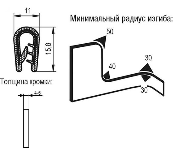 Защитный профиль для кромок KIPP 2 м K1367.217x2