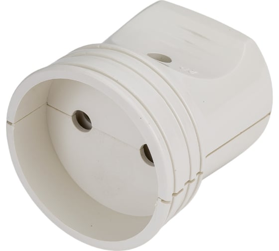 Кабельная розетка TDM 2П без заземления белая 10А 250B серии "Народная" SQ1806-0409 21452236