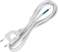 Шнур с плоской вилкой с вырезом TDM ELECTRIC ШУ04 ШВВП 2x0,75мм2 1,7 м. белый SQ1305-0031