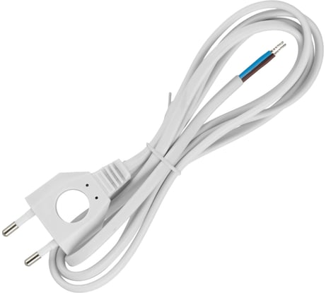 Шнур с плоской вилкой с вырезом TDM ELECTRIC ШУ04 ШВВП 2x0,75мм2 1,7 м. белый SQ1305-0031