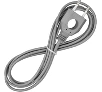 Шнур с плоской вилкой с вырезом TDM ELECTRIC ШУ04 ШВВП 2x0,75мм2 1,7 м. серебр. металлик SQ1305-0035