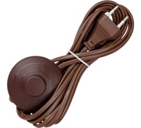 Шнур с ножным выключателем и плоской вилкой TDM ELECTRIC ШУН01В ШВВП 2x0,75мм2 3,5м. коричневый ЭКО SQ1305-0066