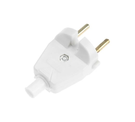 Сетевая вилка с кембриком LUAZON Lighting, В6-001, 6 А, белая 5384812