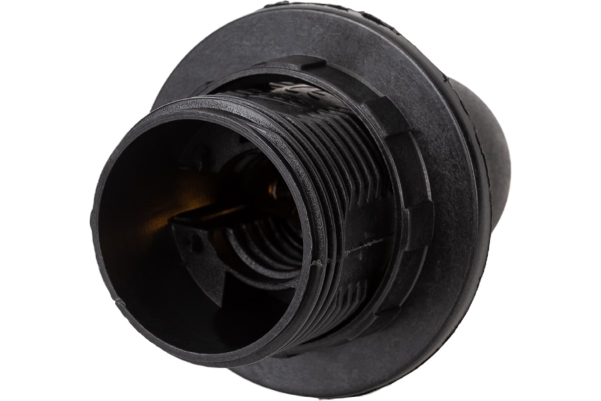 Патрон Е14 TDM с кольцом, термостойкий пластик, черный, Б/Н SQ0335-0058 ...