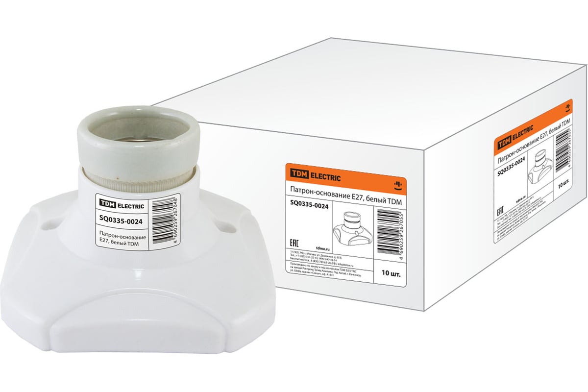 Патрон-основание TDM керамический E27, белый SQ0335-0024 - выгодная ...