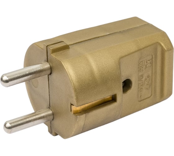 Кабельная вилка с защитным контактом ABL, без защитной муфты 16A 2P+E 250V, золотой 1116130