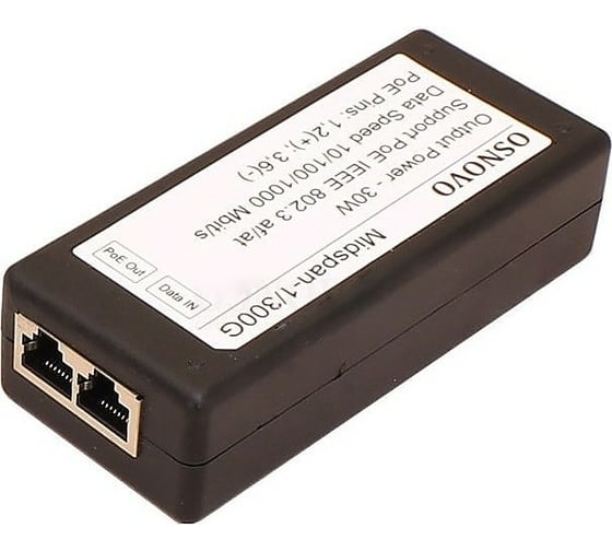 PoE-инжектор OSNOVO Ethernet, PoE Midspan-1/300G -0000000160