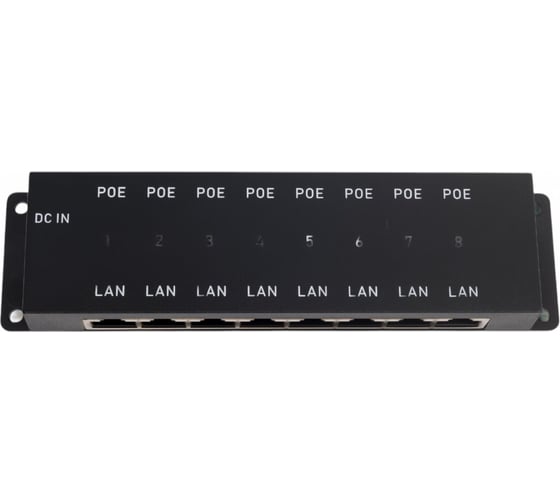 Пассивный PoE-инжектор OSNOVO Ethernet, PoE Midspan-8/P УТ-00013706