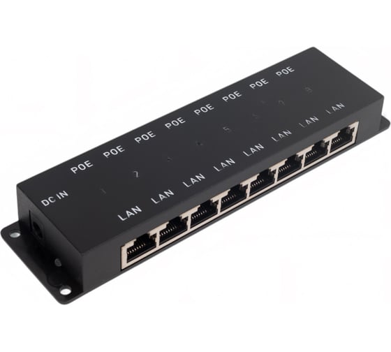 Пассивный PoE-инжектор OSNOVO Ethernet, PoE Midspan-8/P УТ-00013706