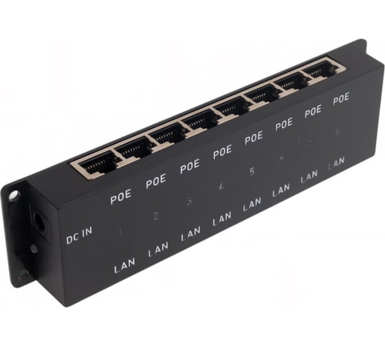 Пассивный PoE-инжектор OSNOVO Ethernet, PoE Midspan-8/P УТ-00013706