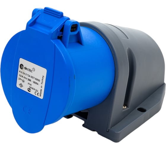 Кабельная настенная розетка TP Electric Зажимные контакты 32A, 250В, 2P+E, IP44 3124-307-0900 1