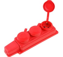 Переносная розетка ЮПИТЕР тройная 16А 250В с заземлением красная JP7601-10