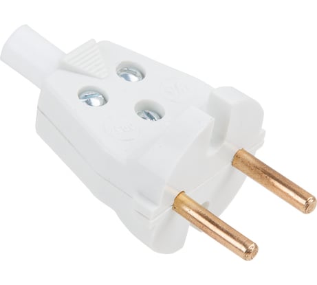 Электрическая вилка ЮПИТЕР прямая 6 А 250 В белая JP7604-01