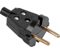 Электрическая вилка ЮПИТЕР прямая 6 А 250 В черная JP7604-02