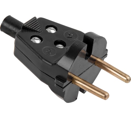 Электрическая вилка ЮПИТЕР прямая 6 А 250 В черная JP7604-02