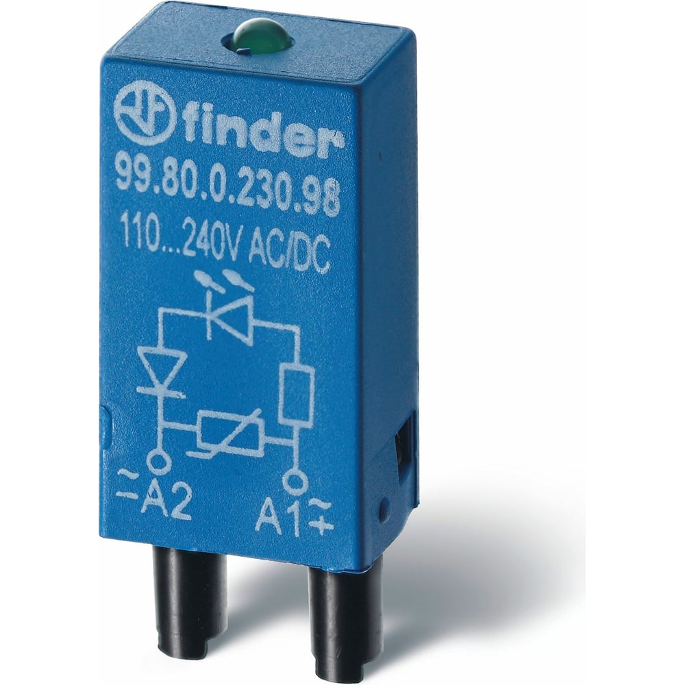 Красный светодиод Finder, + диодстандартная полярность = 110-220В DC ...