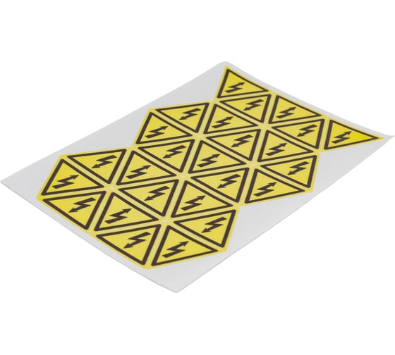 Наклейка знак электробезопасности REXANT Опасность поражения электротоком 25x25x25 мм 100 шт 56-0006-1