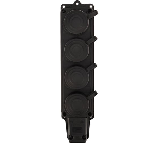 Штепсельная четырехместная влагозащищенная розетка PROCONNECT 2P+PE 230V, 16 А, IP44 каучук 111-114-4
