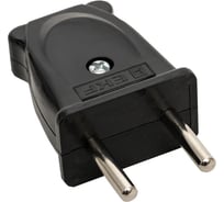 Плоская вилка EKF без заземления черная 10А 250 В Proxima AVP10-30-rpl