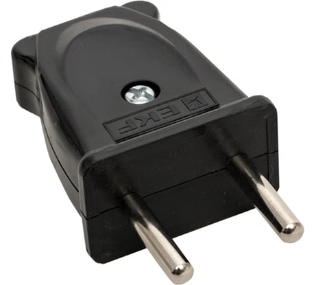 Плоская вилка EKF без заземления черная 10А 250 В Proxima AVP10-30-rpl