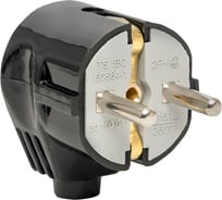 Угловая усиленная вилка EKF с заземлением черная 16А 250В Proxima AVY16-30-r