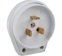 Вилка для разъема РШ-ВШ EKF 32А 250В 2P+PE пластиковая белая AS-250-B-01