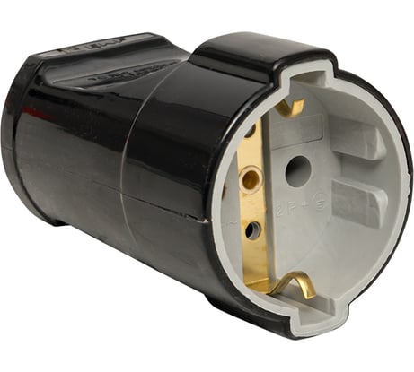 Штепсельное гнездо EKF с заземлением, черное, 16А, 250 В, Proxima ASG16-30-r