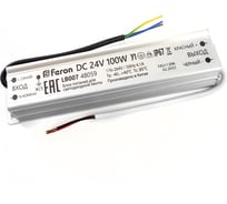 Электронный трансформатор для светодиодной ленты FERON 100W 24V (драйвер), LB007, 48059 21713482