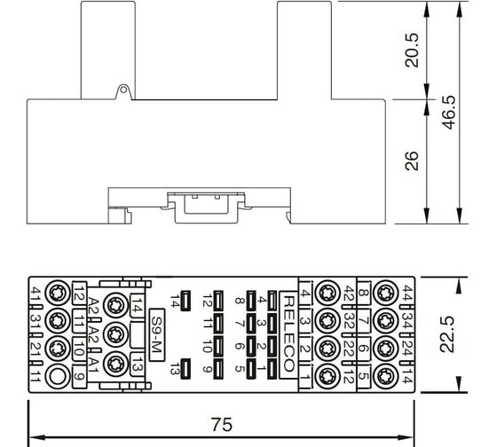 Колодка розетка для промежуточного реле S9-M ComatReleco PN84688