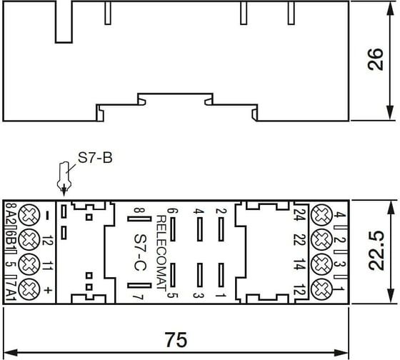 Колодка розетка для промежуточного реле S7-C ComatReleco PN93552
