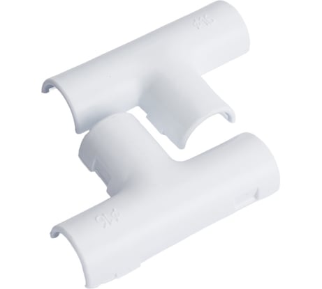Cоединительный тройник для трубы EKF 16 мм, белый, 5 штук Plast tr-t-16w-r