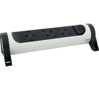 Удлинитель Legrand с поворотным основанием серии "Комфорт" 3x2К+З без кабеля, цвет: бело-черный старый 694624 694543 23414643