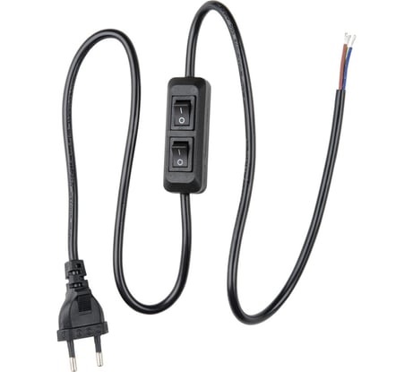 Сетевой шнур с вилкой Uniel UCX-C90/02A-100 BLACK UL-00007465