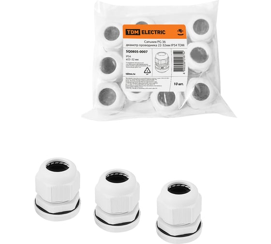 Сальник TDM ELECTRIC PG 36 диаметр проводника 22-32мм IP54 SQ0805-0007