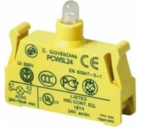 Контактный блок GIOVENZANA со светодиодом, пружинные клеммы, 24V, 10шт./упак. PCW5L24_10