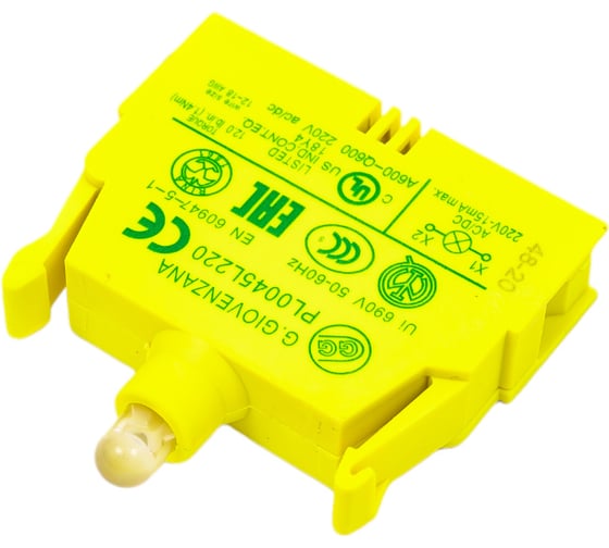 Контактный блок GIOVENZANA со светодиодом, с клеммами под винт, 220V PL0045L220