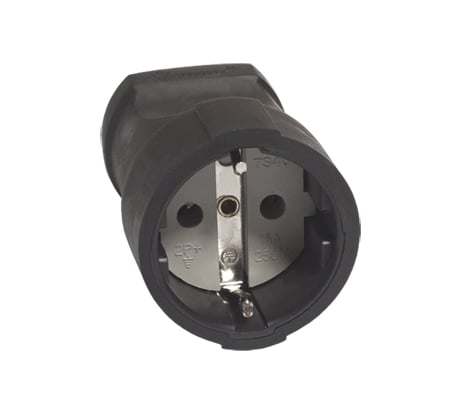 Штепсельное гнездо с/з, черное UNIVersal 83314