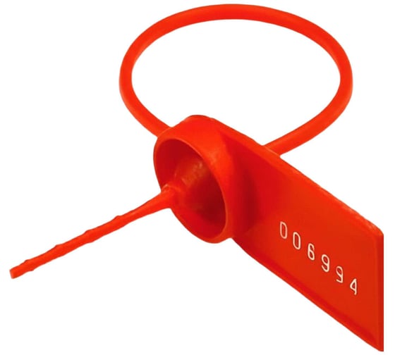 Пластиковая номерная пломба ООО Пломба.Ру D 2,2 мм, L 105 мм, красная 100 шт.КПП-3-2026 639322