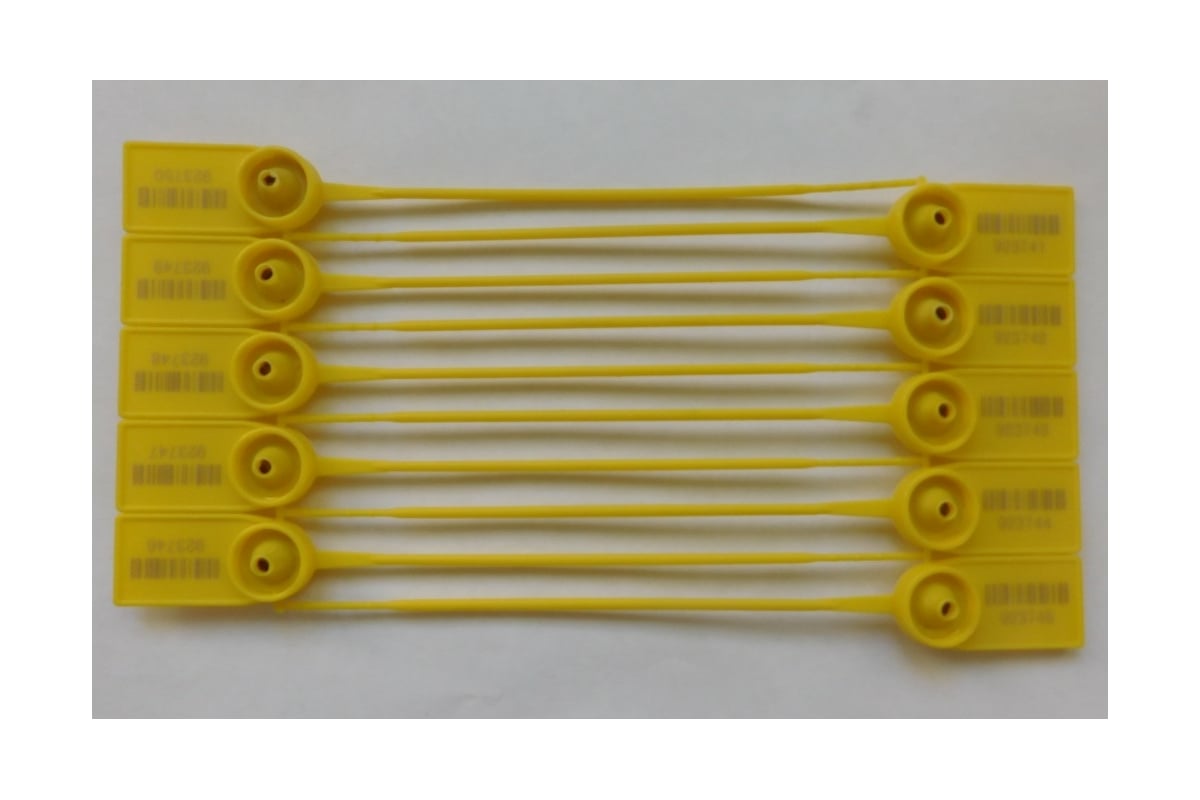 Пластиковая номерная пломба ООО Пломба.Ру D 2,2 мм, L 105 мм, желтая ...