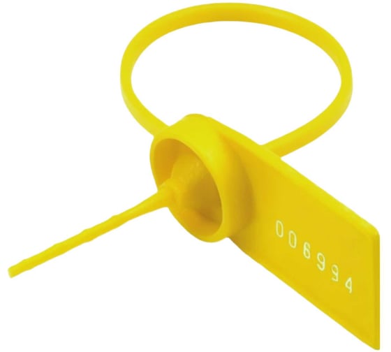 Пластиковая номерная пломба ООО Пломба.Ру D 2,2 мм, L 105 мм, желтая 100 шт.КПП-3-2026 639323