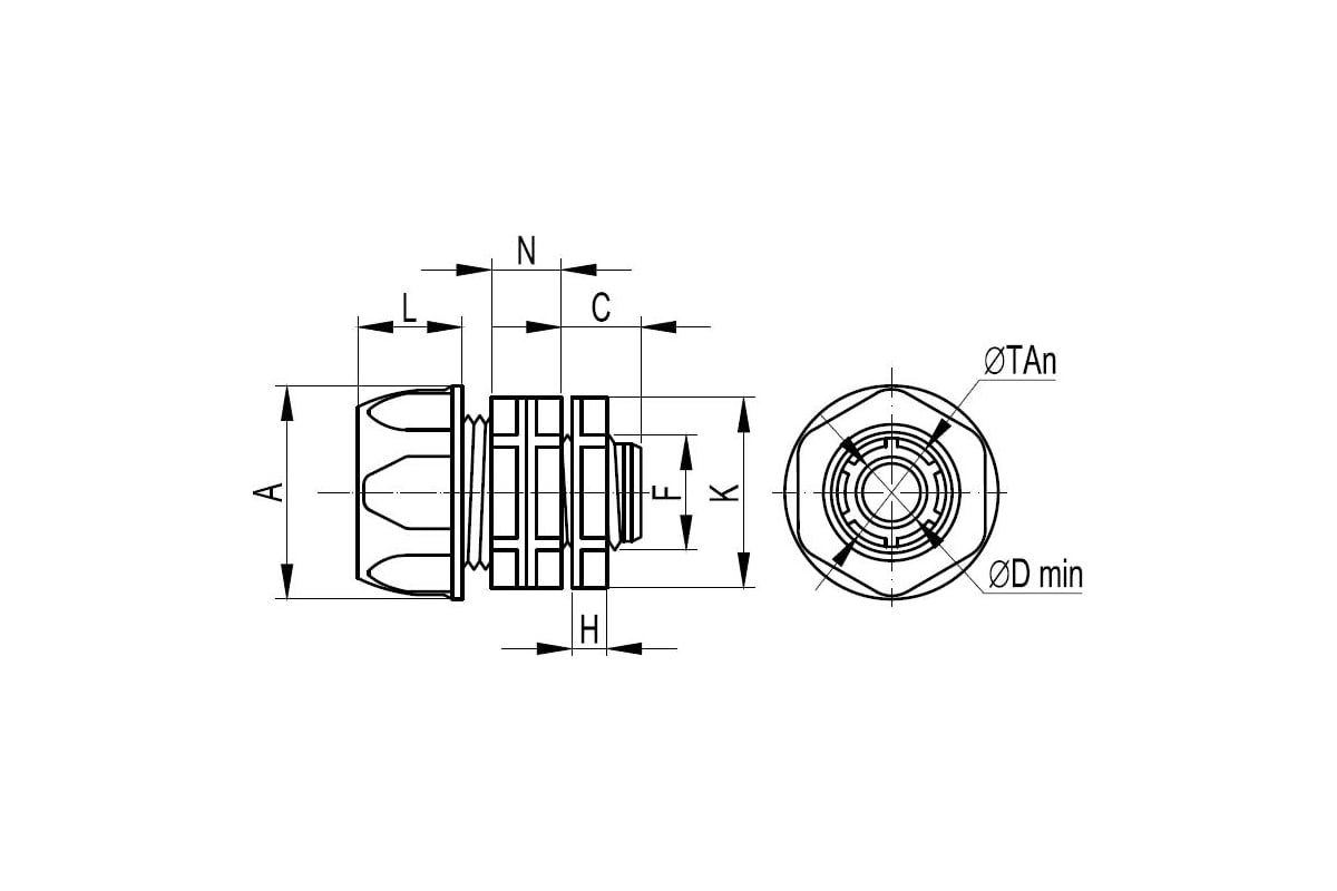 Переходник арм труба короб d16 ip65 dkc 55116