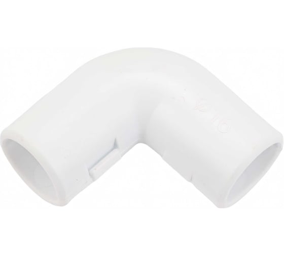 Соединительный угол EKF 90, для трубы 16 мм (5 шт) белый-Plast ug-t-16w-r