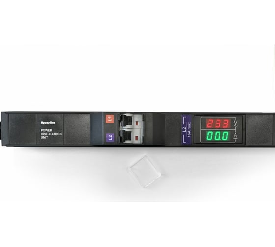 Блок розеток Hyperline вертикальный, 24 розетки Schuko, автоматический выключатель, амперметр/вольтметр, без кабеля питания, клеммная колодка 32A 250В 1863x44.5x44.5мм (ДxШxВ) корпус алюминий 452222