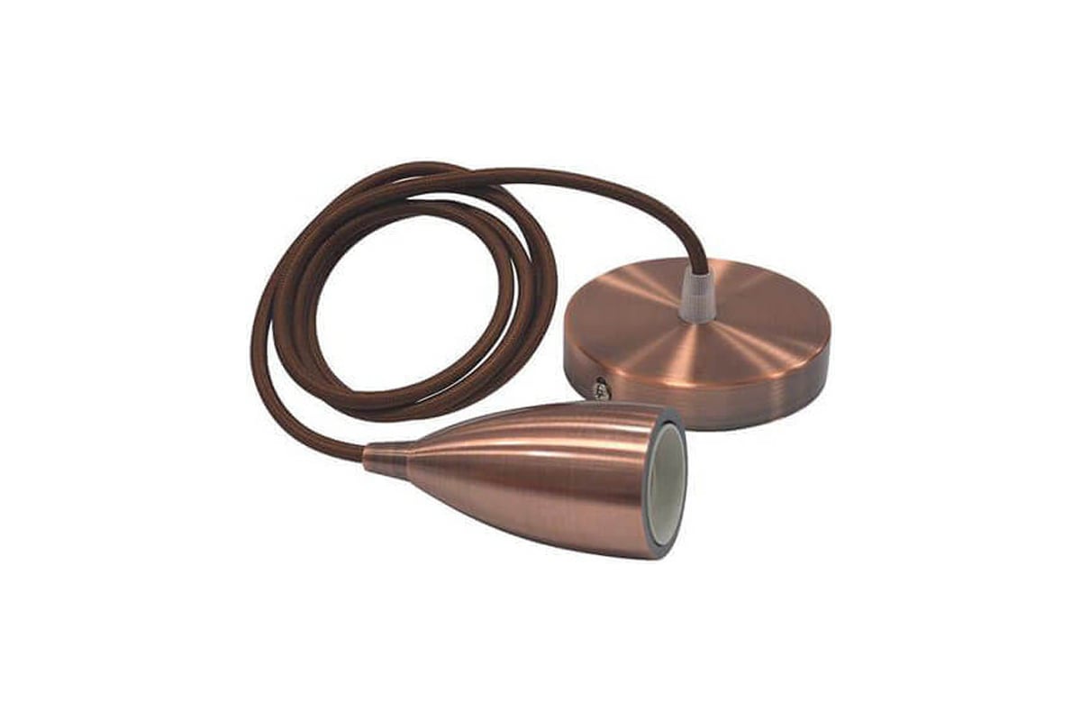 Декоративный патрон на подвесе HOROZ ELECTRIC EDISON Красная медь, E27 ...